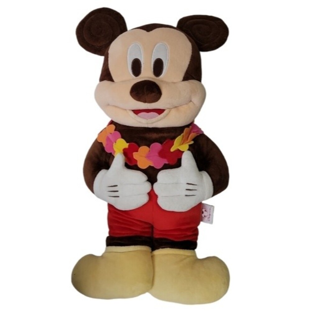 Disney store Hawaiian Mickey Mouse Plush Stuffed Animal 24" large luau *